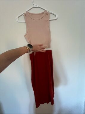 Pink Set - Crop tank and midi tight skirt